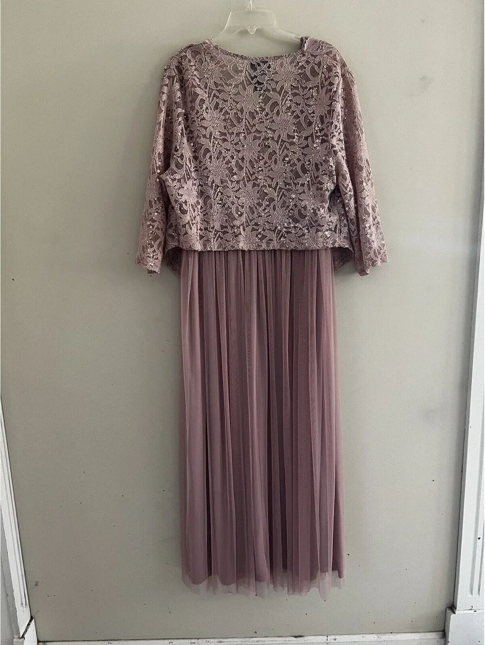 Evening Gown Womens Extra Large Embellishments Dusty Pink Jacket Dress
